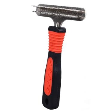 Imagem de Tnfeeon Ancinho de Aço Inoxidável para Preparação de Cães, Pinos de Fileira Dupla para Redução Eficaz de Queda, Design Ergonômico para Golden Retrievers e Raças Grandes, Material Premium para Cabelos Longos