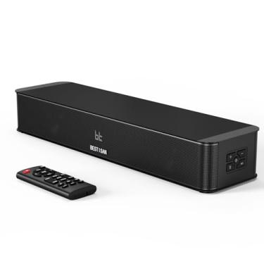 Imagem de BESTISAN Barra de som compacta 2.1 canais para TV, subwoofer embutido, entrada ARC/Opt/AUX/USB, potência máxima de 100 W, tela LCD, barra de som de PC tudo-em-um, Bluetooth 5.3, 3 modos de áudio
