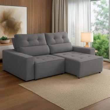 Imagem de Sofá Price 2 lugares 1,80m Linho Star Confort - VS Móveis, Cinza
