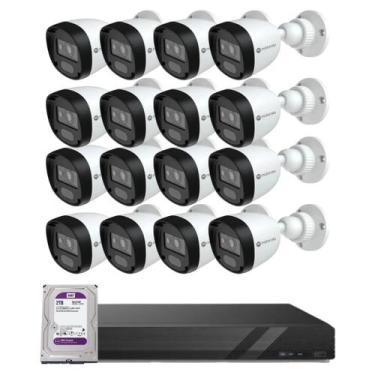 Imagem de Kit CFTV Motorola/MDX DVR 16 Canais + 16 Câmeras de Segurança Bullet c