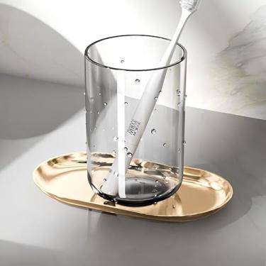 Imagem de Copo de enxágue para banheiro, suporte de escova de dentes de plástico inquebrável com textura de bolha, recipiente leve para enxaguante bucal, uso diário, organizador de bancada, acessório de