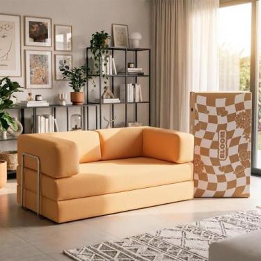 Imagem de Sofá Cama Bloom  Retrátil e modular  Sofá na Caixa, Laranja - Boucle