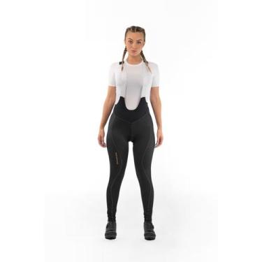Imagem de Calça bretelle ciclismo feminino Free Force Performance Gel, Preto, GG