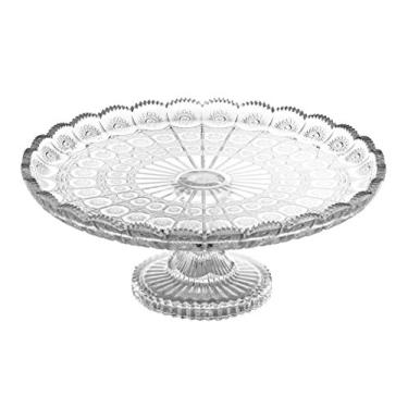 Imagem de Prato para bolo Versailles em cristal com pe D33xA13cm-TRANSPARENTE - L Hermitage- Full Fit