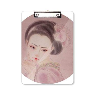 Imagem de Prancheta de pintura de beleza tradicional chinesa rosa placa de suporte A4