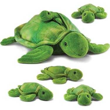 Imagem de Brinquedo Tartaruga Prextex com 3 Tartaruguinhas Bebês - Coleção Plushlings