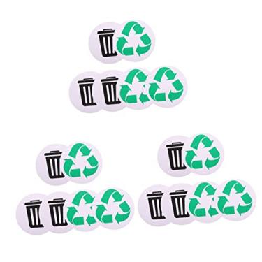 Imagem de Abaodam 18 Pcs Adesivos De Triagem De Lixo Adesivo De Reciclagem De Lixo Reciclar Decalque De Lixo Combinação De Lixo e Lixeira Reciclar Rótulos Adesivos Lata De Lixo Recipiente Pvc