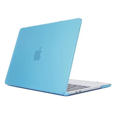 Imagem de mCover Capa compatível apenas com laptop MacBook Air de 15 polegadas de meados de 2023 (modelo A2941, com chip M2, tela de retina líquida de 15,3 polegadas, conectores USB-C + MagSafe3) - Aqua