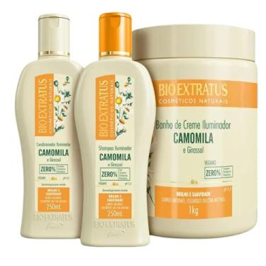 Imagem de Kit Bio Camomila Shampoo, Condicionador e Banho de Creme (250mL/1Kg)