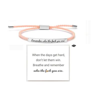 Imagem de Pulseira Dont Let The Hard Days Win, feita à mão, trançada, ajustável, de aço inoxidável, inspiradora, com tubo God Is In Control para mulheres, meninas, presentes de Natal/Aniversário, joias, 7.2, Aço inoxidável, Sem pedras preciosas