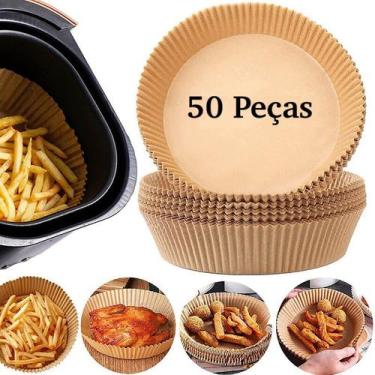 Imagem de Forma Airfryer Descartavel De Papel Antiaderente Cozinha Redondo Multi