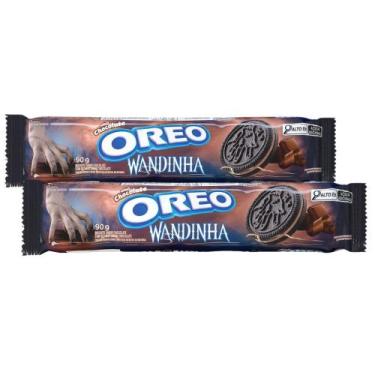 Imagem de Kit 2 Biscoito Recheado Oreo Chocolate Wandinha 90g
