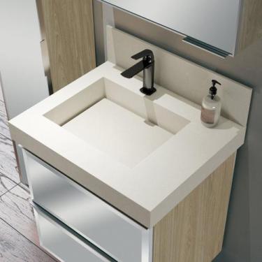 Imagem de Lavatório em Porcelanato para Banheiro 60cm com Cuba Esculpida - Blu