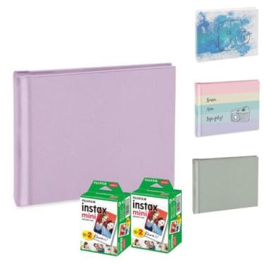 Imagem de Kit 40 fotos Instax mini Fujifilm + Álbum Autoadesivo Lilás