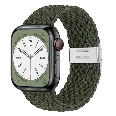 Imagem de Pulseira trançada para Apple Watch série 10/9/8/7/Ultra/6/5/4/3/2/SE de 42 mm, 46 mm, 41 mm, 45 mm, 40 mm, 49 mm, 49 mm, 38 mm, com fivela ajustável