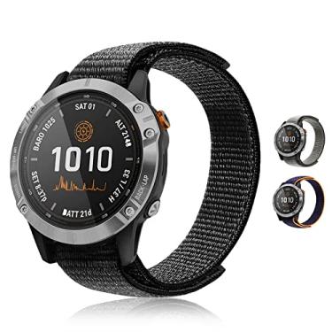 Imagem de Pulseiras de relógio Aroloxta Fenix 7X / Fenix 6X / Fenix 5X, gancho e laço, nylon ultraleve de 26 mm, ajuste fácil para Garmin Fenix 6X Pro/Sapphire, Fenix 5X Plus para mulheres e homens