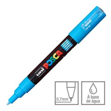 Imagem de Marcador Posca Uni-ball Pc-1m Azul Claro 8 43.1286 1 ed - Uni Ball