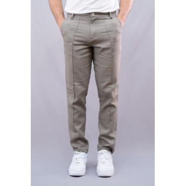 Imagem de Calça Masculina Casual Alfaiataria De Linho - Opus, Cinza, 38