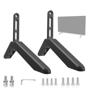 Imagem de Suporte base de TV, suporte de mesa para TV com pernas de TV apenas compatível com espaçamento do orifício de montagem de 2,16"/5,5 cm e 1,77"/4,5 cm para LCD de 27 a 65 polegadas