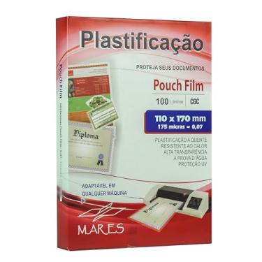 Imagem de Plástico para Plastificação Mares CGC 0,07 175 micras 110x170mm 100 unidades