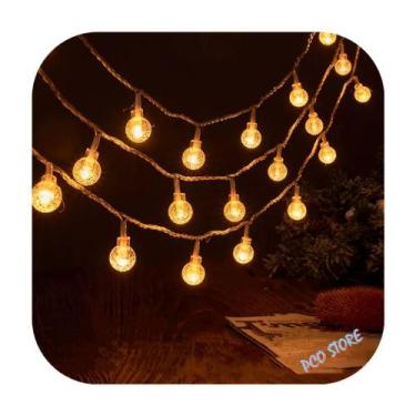 Imagem de Cordão Led 30 Bolinha Cristal Fixo Luz Varal 6m Fio Transparente Festa