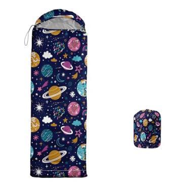 Imagem de lneffble Saco de dormir Galaxy para crianças, acampamento, adequado para crianças, meninos e meninas, portátil, impermeável, compacto e leve, ótimo para acampamento ao ar livre, mochila e caminhada