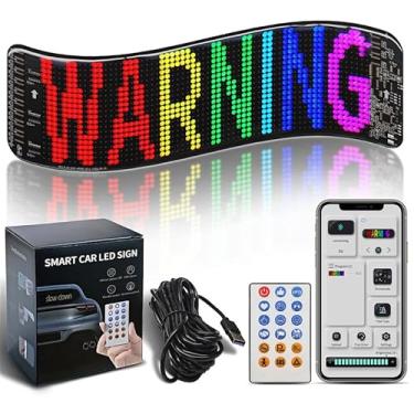 Imagem de Luz de olhos do diabo para carros, olhos de LED programáveis para carro, painel de tela de LED flexível ultrafino para janela de carro, tela LED flexível para carro, controle de aplicativo Bluetooth