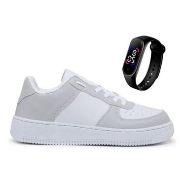 Imagem de Kit Tênis Sneakers Casual Blogueira Skate Force + Relógio - NoBrand, B