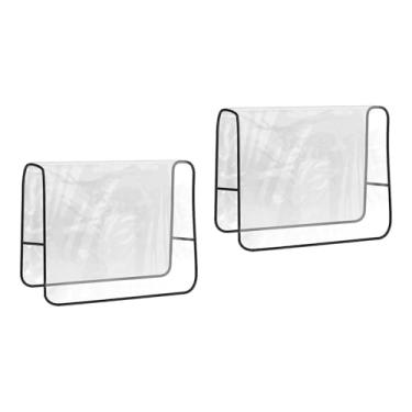 Imagem de YWJLQH 2x Protetores de Capas para Cadeiras de Salão Previnem Manchas no Estofado Transparente Quadrado Capas de Assento Transparentes para Cadeiras de Salão