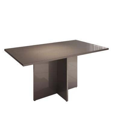Imagem de Mesa Para Sala De Jantar 6 Lugares 160Cm Tampo Em Vidro Paris Casa D Cinza Pérola