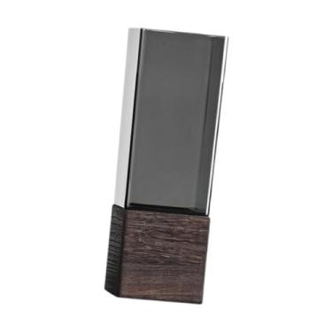 Imagem de Fenteer Vaso de flores cilíndrico, vaso de flores, arranjos florais, base de madeira, decorativo para lareira, mesa central para casa, 10cmx30cm