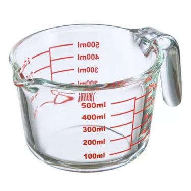 Imagem de Jarra Medidora De Vidro Com Alça Graduada Resistente 500ml - Vale Impo