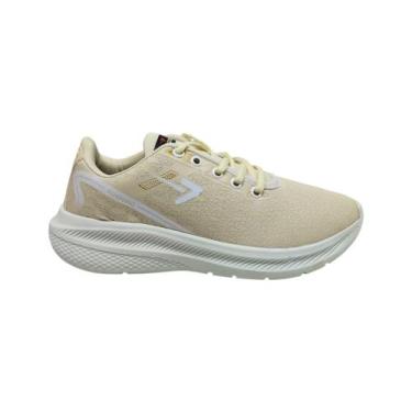 Imagem de Tenis box 200 esportivo bx2403 feminino, 38 BR, Creme, Dourado