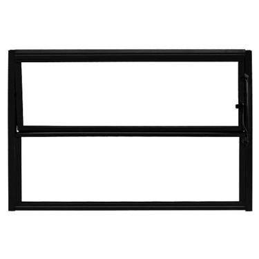 Imagem de Janela de Aluminio Quality  Basculante  Preto Vidro Liso 0,60X0,40M 2 folhas