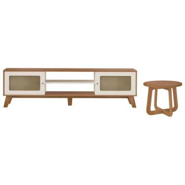 Imagem de Rack para TV até 75 Artely Charlotte + Mesa  - de Centro de MDF Jasmin