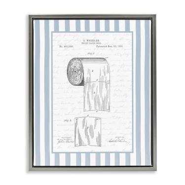 Imagem de Stupell Industries Papel higiênico vintage envernizado cinza emoldurado tela flutuante design de arte de parede por Lettered and Fored, 53 x 43 cm
