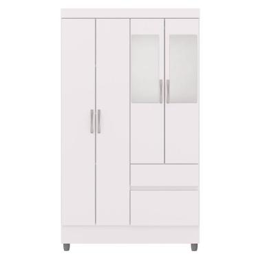 Imagem de Guarda-Roupa Solteiro 4 Portas 2 Gavetas com Espelho Ideval