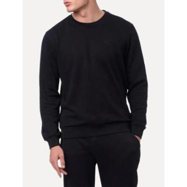 Imagem de Moletom Calvin Klein Jeans Masculino Crewneck CK Bordado Preto-Masculino