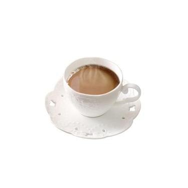 Imagem de Xícara de chá de leite, conjunto de xícaras de café de cerâmica, branco, pequeno, real, luxuoso, vintage, chávena de chá, pires, flores de casamento, tazas de café, copo de chá