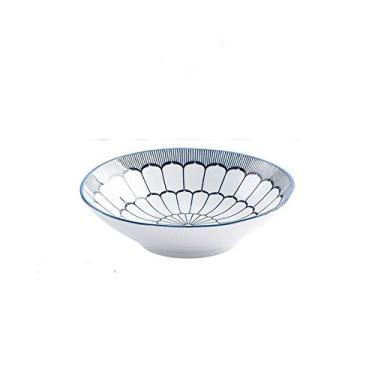 Imagem de Prato de serviço prato de jantar de 20 cm com padrão sortido, prato de porcelana profunda adequado para cereais, sopas, sobremesas e salada de frutas, pratos de prato de servir no micro-ondas e