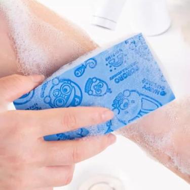 Imagem de 1 esponja esfoliante ultra macia para banho adulto - Essencial de limpeza corporal, azul