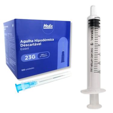 Imagem de Seringa 3ml Slip Com Agulha 25x60 Azul 100 uni