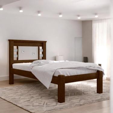 Imagem de Cama Solteiro Com Cabeceira Flex Laribella Malbec E Off White