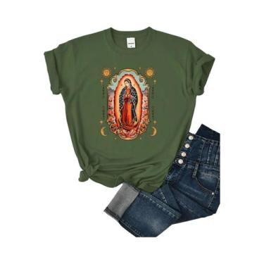 Imagem de Camiseta Casual De Verão Feminina Com Estampa De Nossa Senhora De Guad