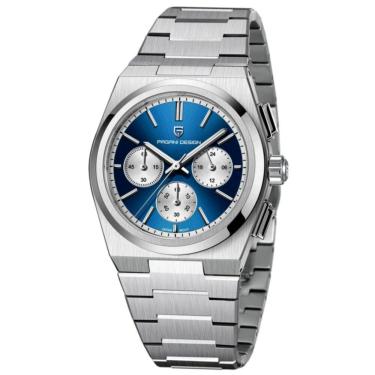 Imagem de Relógio De Quartzo Luxo Masculino Em Aço Inoxidavel Impermeavel Casual - Azul