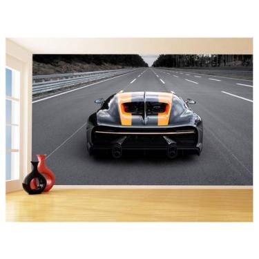 Imagem de Papel De Parede 3D Carro Bugatti Chiron Pista 3,5M Car25 - Você Decora