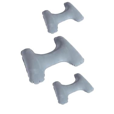 Imagem de Kit com 3 Travesseiros Inflável Suporte Lombar Pescoço Anatômico Viagem