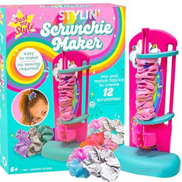 Imagem de Just My Style D.I.Y. Scrunchie Maker by Horizon Group USA, Design Your Own Colorful Satin Scrunchies Hair Bands, Easy-to-Use Tool & Gemstones Included