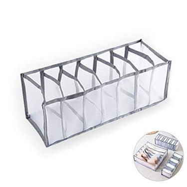 Imagem de Organizador de Roupa Íntima Gaveta Plegável Caixa Armazenamento para Meias Gravatas com 7 Compartimentos High- Nylon Mesh Respirável Lavável Economia