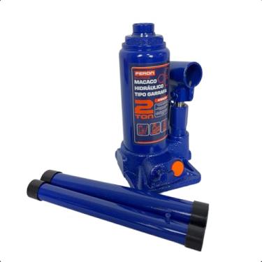Imagem de Macaco Garrafa Hidráulico Toneladas Feron Reforçado para Elevação Pesada Automotiva, Industrial e Profissional (2T)